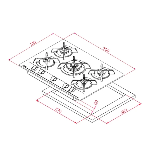 112580053-Teka Gbc 75030 Kbc Beyaz Ocak - Resim 2