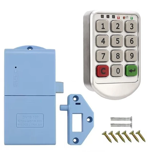 Powermaster PM-26723 Tuş Şifreli Gri Çekmece Dolap Kilidi (2'Li Paket)