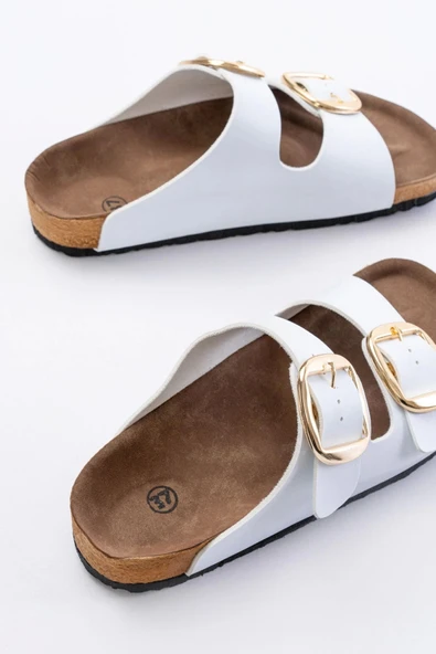 P-101 Beyaz Günlük Kadın Terlik - Resim 5