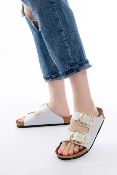 P-101 Beyaz Günlük Kadın Terlik ürün görseli 1