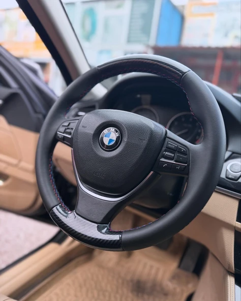 Bmw F10 Araca Özel Deri Direksiyon Kılıfı - Resim 3