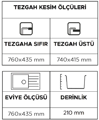 Opal Um-76 Granit Eviye Cream - Resim 3