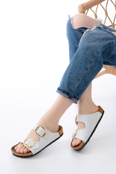 P-101 Beyaz Günlük Kadın Terlik - Resim 2