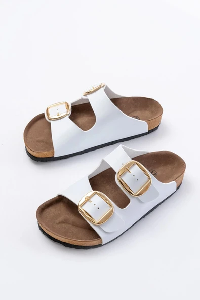 P-101 Beyaz Günlük Kadın Terlik - Resim 3