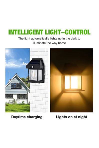 2 Adet Büyük Boy Güneş Enerjili Bahçe Led Ampul Hareket Sensörlü Bahçe Led 3 Mod'lu - 6