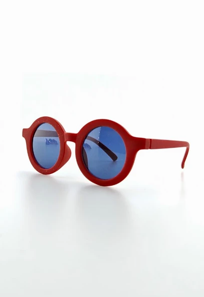 Kids Güneş Gözlüğü Kırmızı Yuvarlak Çerçeve UV 400 Korumalı CE Belgeli Çocuk Güneş Gözlüğü - 5