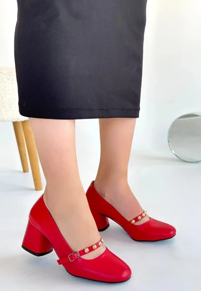 Tino Kırmızı Cilt Topuklu Ayakkabı ürün görseli 1