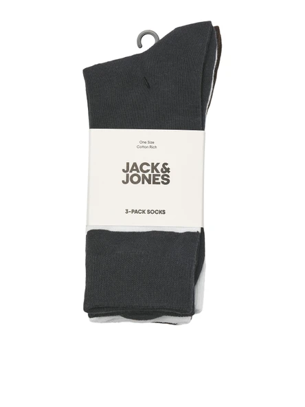 JACK JONES Yazılı Erkek 3 lü Uzun Spor Çorap 12283276 - 2