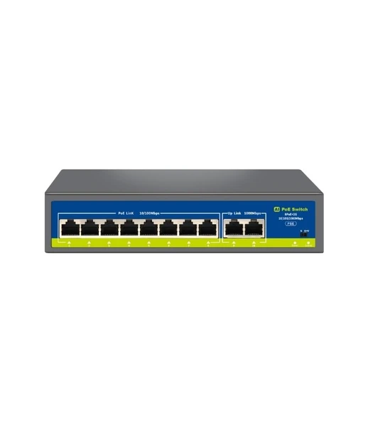 NOVACOM NVC-HIF0820GBL-C Poe Switch  8 PORT POE 2 PORT UPLİNK ürün görseli