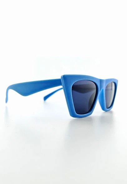 Kids Güneş Gözlüğü Mavi Çekik Çerçeve UV 400 Korumalı CE Belgeli Çocuk Güneş Gözlüğü - 5
