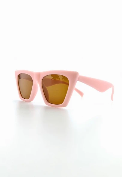Kids Güneş Gözlüğü Pembe Çekik Çerçeve UV 400 Korumalı CE Belgeli Çocuk Güneş Gözlüğü - 2