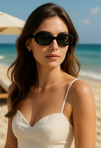 Alena Siyah Kadın Güneş Gözlüğü Siyah Çerçeve UV 400 Korumalı CE Belgeli Güneş Gözlüğü ürün görseli