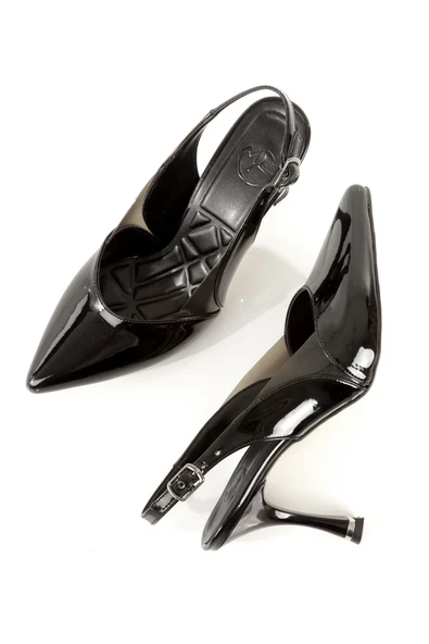 Suel Siyah Rugan Şeffaf Dekolteli Stiletto İnce Topuklu Abiye Ayakkabı