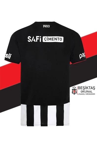 Beşiktaş Orijinal 25/26 Siyah Beyaz Çubuklu Forma Kalem + Bileklik Hediyeli Ahşap Kutulu - Resim 7