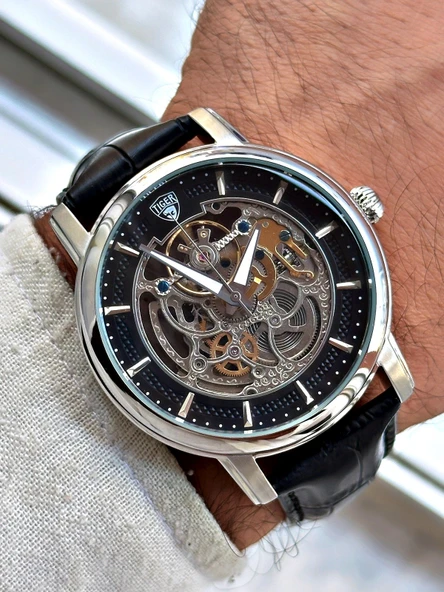 TI-591A TIGER OTOMATİK ÇELİK ERKEK SAATİ ürün görseli