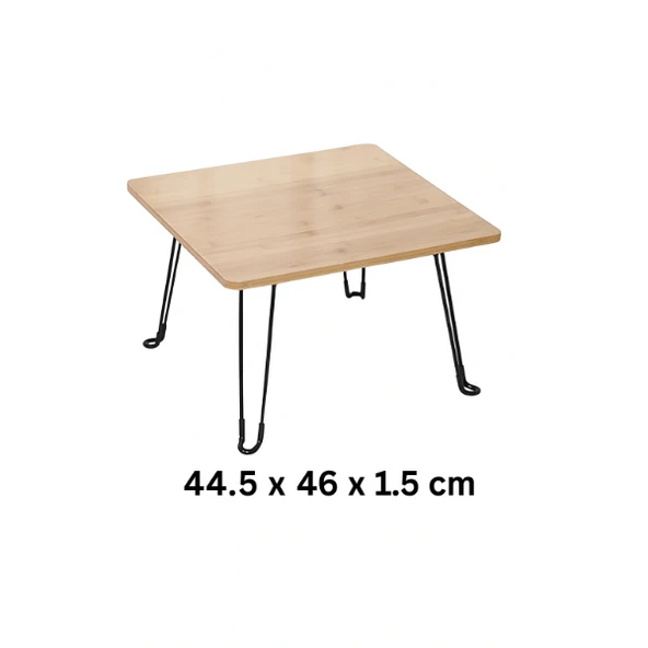 Periboia Bambu Metal Ayaklı Katlanabilir Kare Masa - 4