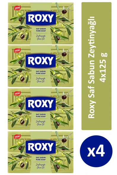 Roxy Saf Zeytinyağlı Banyo Sabunu (4x125Gr) x 4 Adet - 1