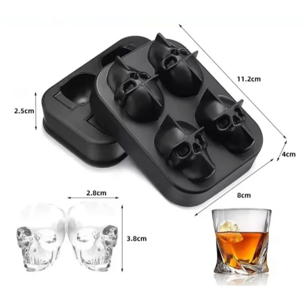 Periboia Kuru Kafa Şekilli Silikon Buz Kalıbı - 4