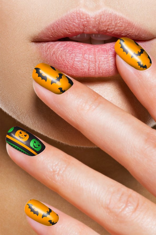 Halloween-3 Tırnak Dövmesi, Tırnak Tattoo, Nail Art, Tırnak Sticker ürün görseli 1