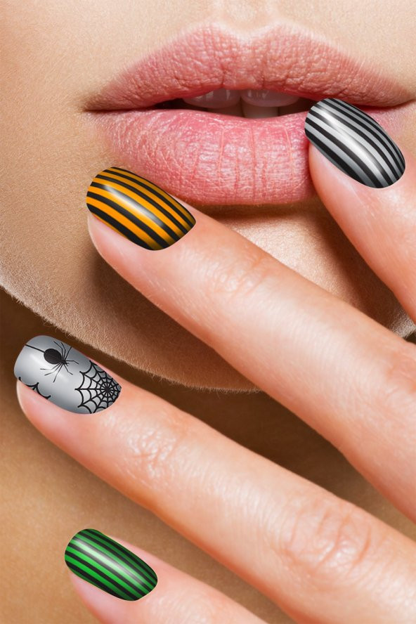 Halloween-2 Tırnak Dövmesi, Tırnak Tattoo, Nail Art, Tırnak Sticker