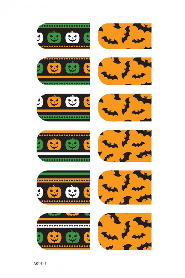 Halloween-3 Tırnak Dövmesi, Tırnak Tattoo, Nail Art, Tırnak Sticker - Resim 2