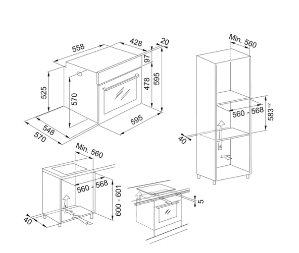 116.0605.990-Franke Smart Fsm 86 H Xs Black Glass/İnox Fırın - Resim 4