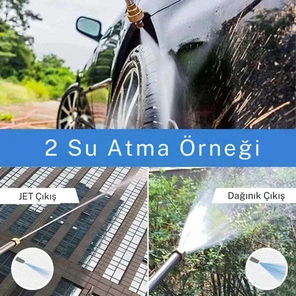 TechTic 30cm Köpük Hazneli Basınçlı Ayarlanabilir Bahçe Sulama Araba Yıkama Su Püskürtme Tabancası - Resim 7