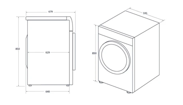 31102816-Haier HD90-A3Q397U1-S 9 KG Beyaz Kurutma Makinası - Resim 8