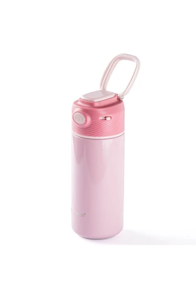 BANGDA PEMBE PASLANMAZ ÇELİK TERMOMETRELİ TERMOS 350ML ürün görseli 1