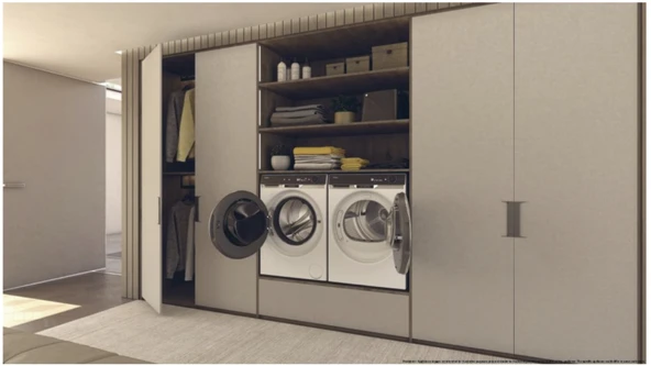 31102816-Haier HD90-A3Q397U1-S 9 KG Beyaz Kurutma Makinası - Resim 2