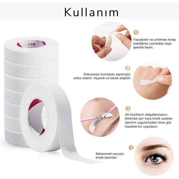 İpek Kirpik Bantı 2li Kirpik Lifting Gözaltı Bantı Beyaz - 3