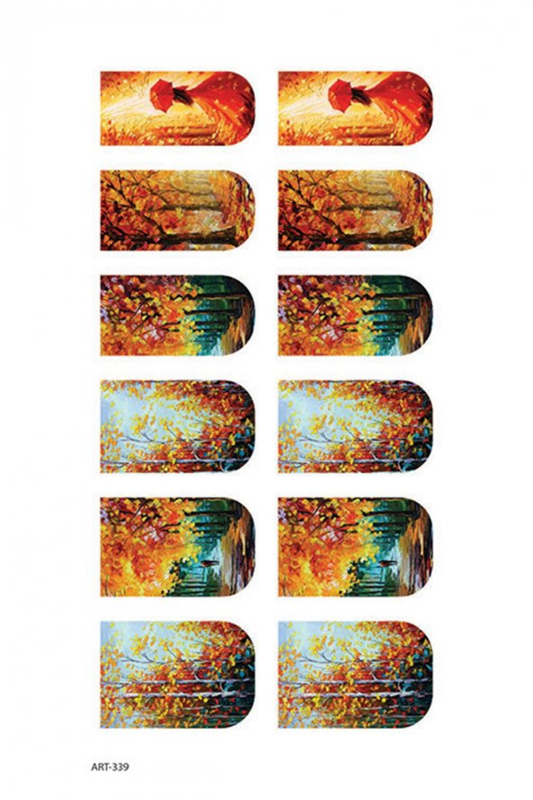Sonbahar- 4 Tırnak Dövmesi, Tırnak Tattoo, Nail Art, Tırnak Sticker - 2