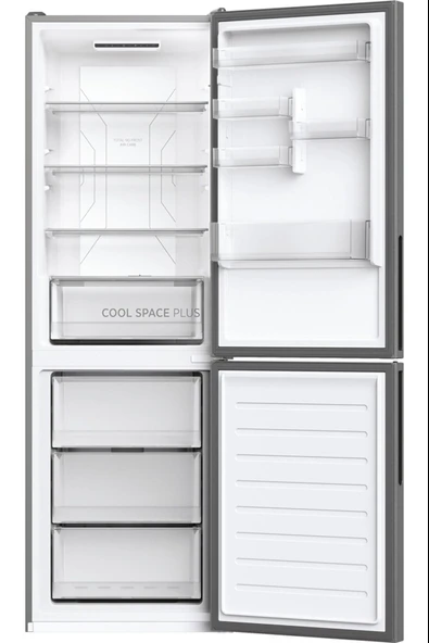 34004858-Hoover HOCE4T618EX Kombi No-Frost Gri Buzdolabı - Resim 5
