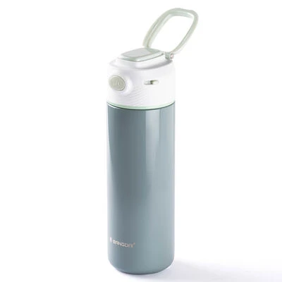 BANGDA GRİ PASLANMAZ ÇELİK TERMOMETRELİ TERMOS 450ML - 2