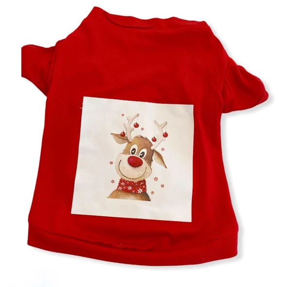 Cute Rudolph Kedi Tişörtü Noel - 2