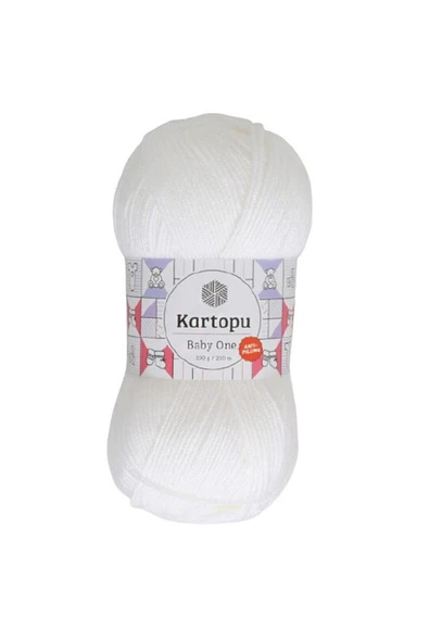 Kartopu Baby One K010 Beyaz Tüylenmeyen El Örgü Ipi