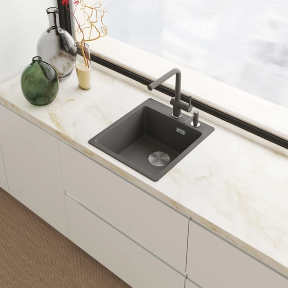 112.0726.571-Franke Slate Grey Sıvı Sabunluk - Resim 2