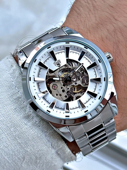 TI-611G TIGER OTOMATİK ÇELİK ERKEK SAATİ - 1