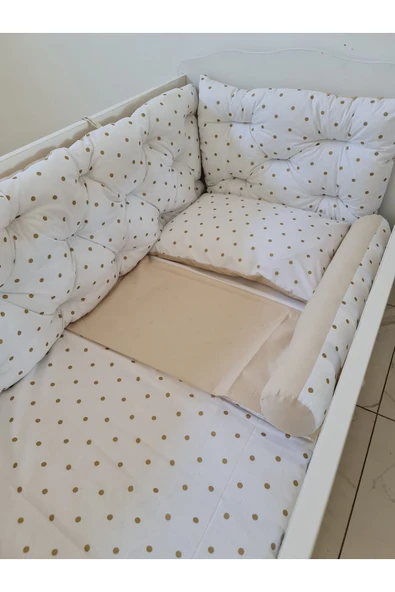 70 x 130 - Bebek Beşik Kenar Koruma Takımı - 40 cm Yükseklik, Yıkanabilir - 3