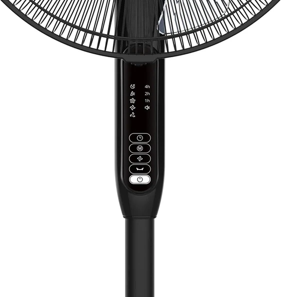 GoodHome 40 cm Siyah Ayaklı Vantilatör, 3 Hız Kademeli, Uzaktan Kumandalı, 7 Saat Zamanlayıcılı, 82° Salınımlı - 3