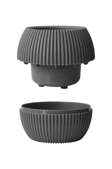Omnipazar KRS-362 Plastik Mercan Kaktüs Saksı 0.35 Litre Antrasit 6 Adet - Resim 3