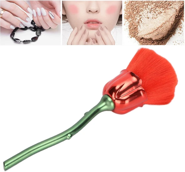 Dekoratif Tırnak Toz Fırçası Gül Kırmızı - 3