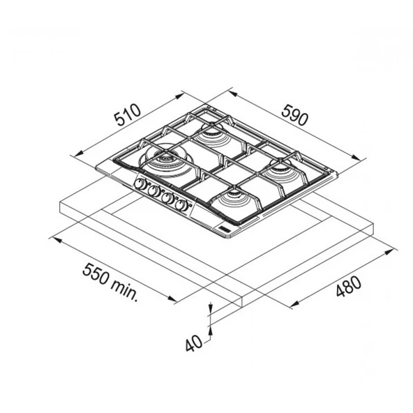 106.0696.854-Franke Fch 604 3G Tc Pw C Rustik Krem Ocak - Resim 2