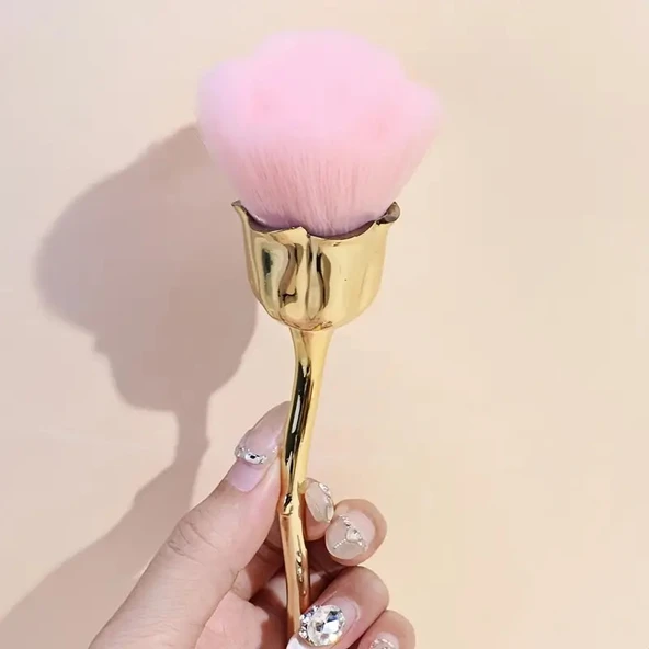 Dekoratif Tırnak Toz Fırçası Gül Gold - 2