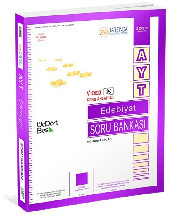 Üçdörtbeş Yayınları Ayt Edebiyat Soru Bankası 2023