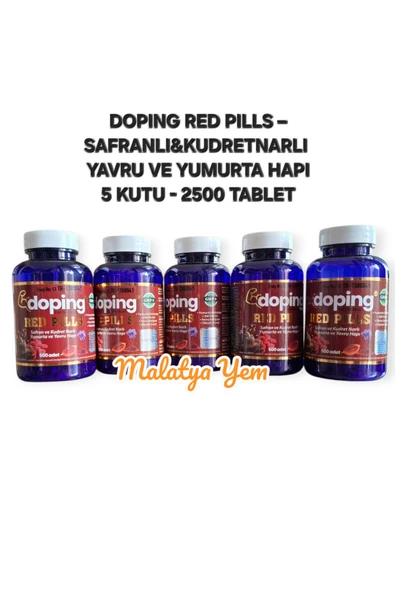 Doping Red Pills 5 Kutu 2500 Tablet - Safranlı - Kudret Narlı Yumurta ve Yavru Hapı ürün görseli