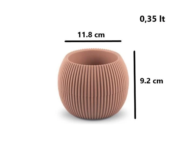Omnipazar KRS-362 Plastik Mercan Kaktüs Saksı 0.35 Litre Soft Pembe 6 Adet - 2