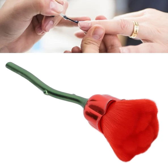 Dekoratif Tırnak Toz Fırçası Gül Kırmızı - 2