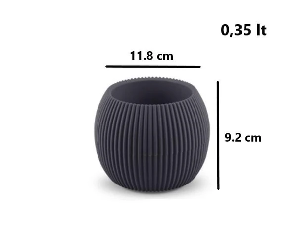 Omnipazar KRS-362 Plastik Mercan Kaktüs Saksı 0.35 Litre Antrasit 6 Adet - Resim 2