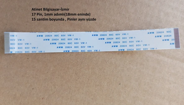 Awm 20624 80C 60V Vw-1 Flex Kablo 17 pin 1mm adımlı, 15 santim boyunda 17-1-15A ürün görseli 1